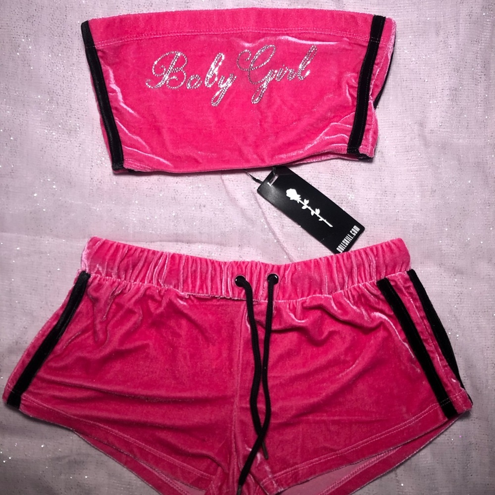 💖Pink Velour Baby Girl Set💖